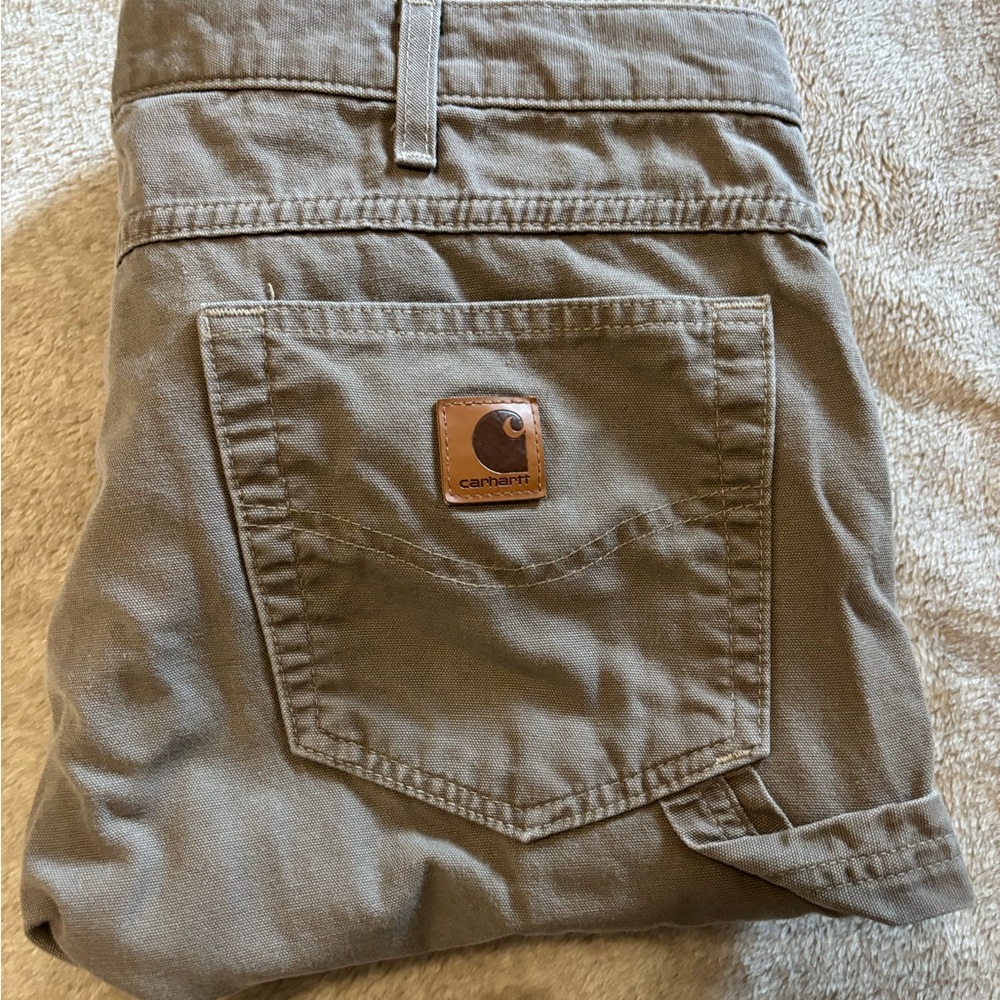 Carhartt Olive Brown Cargo loose fit Work Pants A17